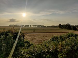 Evening bike ride, Bramling Road, near Wingham, Kent