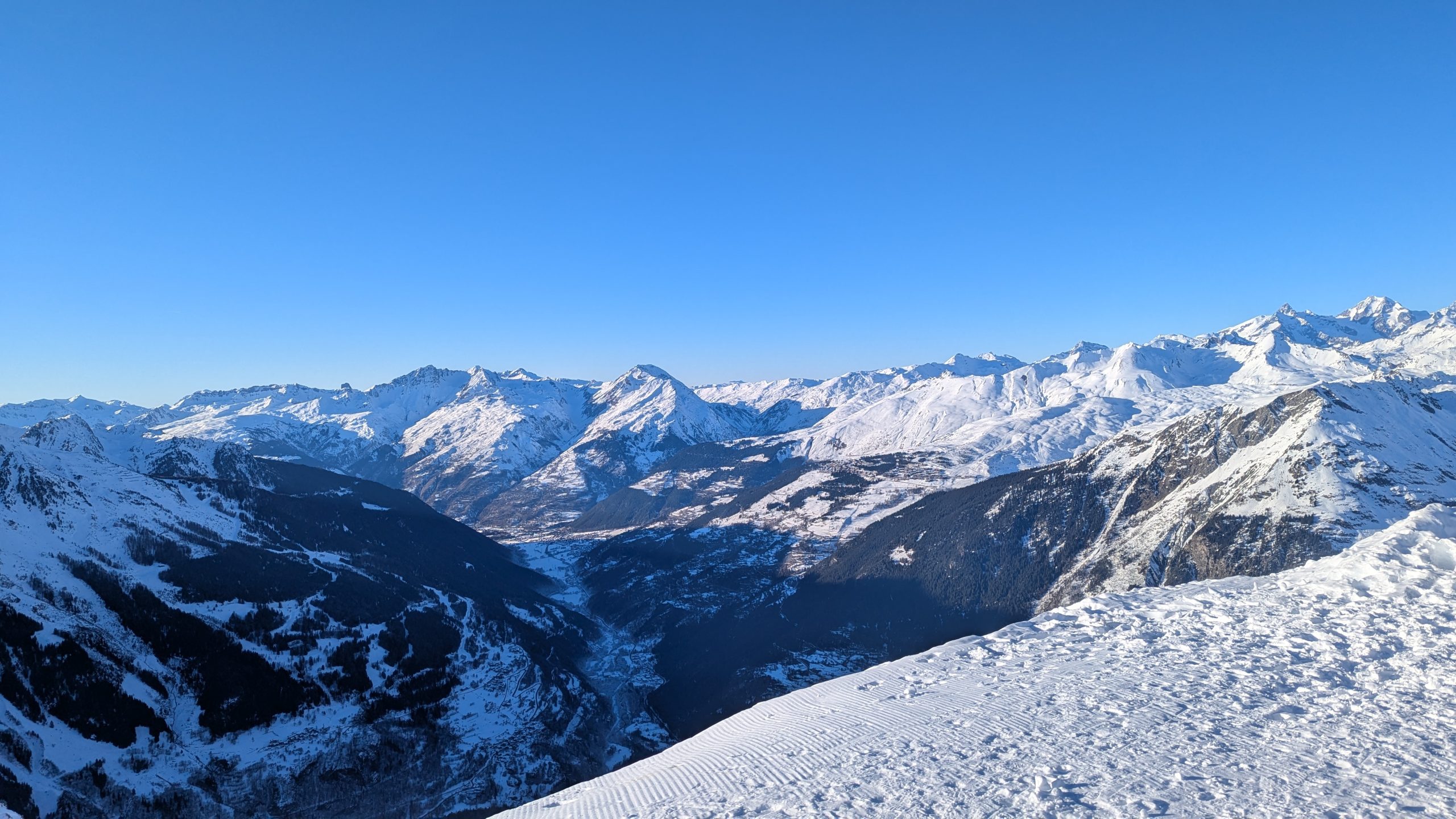 Mountain views and blue sky